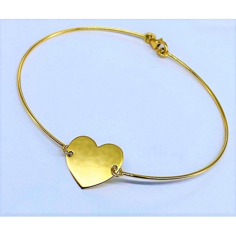 Andralok Orecchini A Lobo Oro Giallo 9kt – Orsacchiotti Con Cuore 7x10 Mm, Fatti A Mano UK, In Confezione Regalo